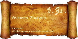 Vecsera Zsanett névjegykártya